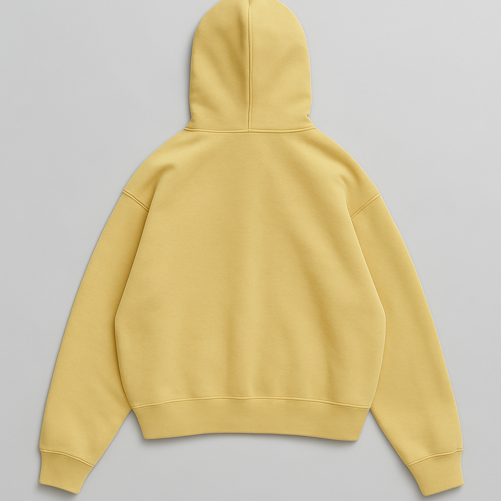 luxury oversized hoodie yellow 500gsm heavyweight cotton fleece baggy fit