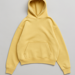 Yellow luxury oversized hoodie 500gsm heavyweight cotton fleece baggy fit