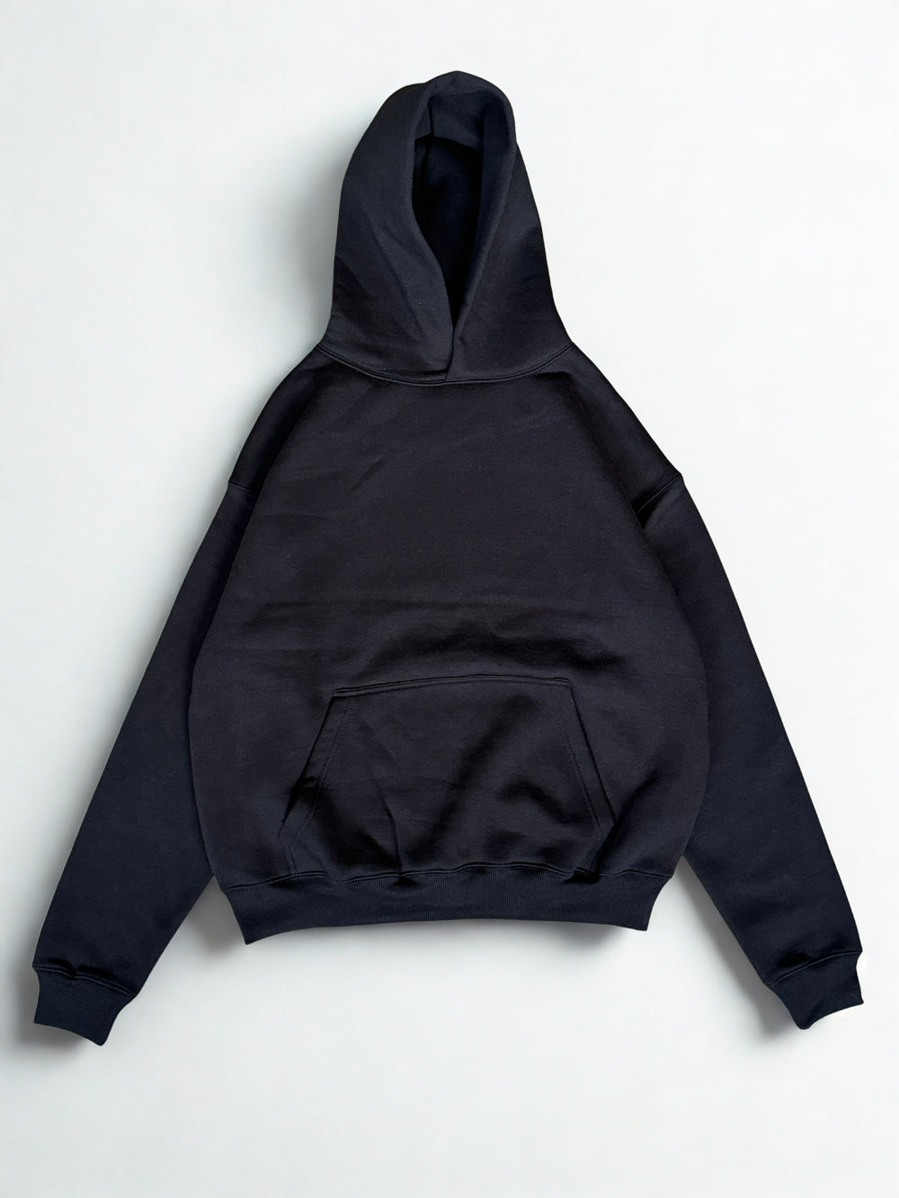 Black oversized 450gsm French Terry hoodie heavyweight streetwear