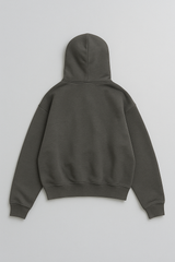 Charcoal baggy oversized hoodie 500gsm heavyweight fleece thick ribbed cuffs waistband