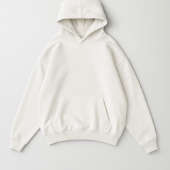 model in oversized 500gsm hoodie heavyweight forest green premium streetwear