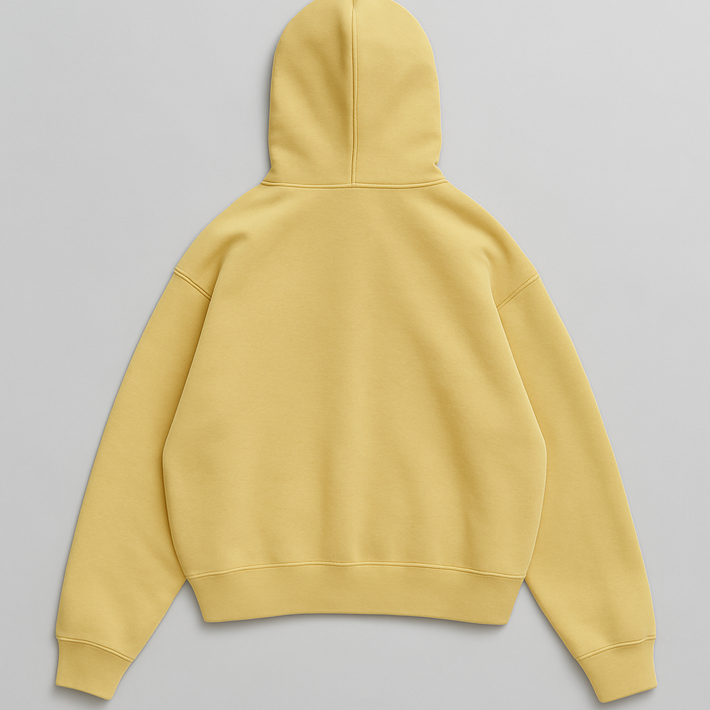 luxury oversized hoodie yellow 500gsm heavyweight cotton fleece baggy fit